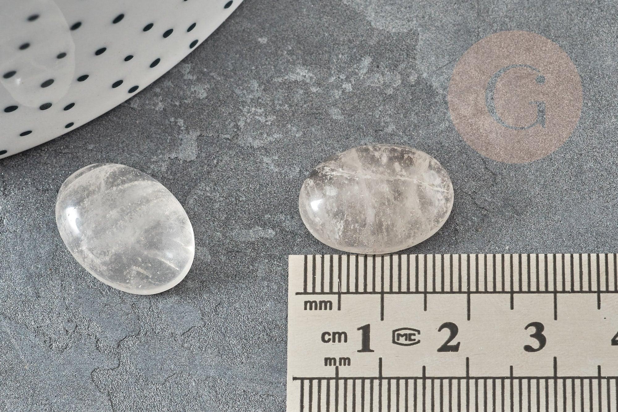 Cabochon ovale cristal de roche nature 18x13mm, x1 (G2256)