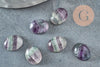 Cabochon ovale fluorite naturelle 10.5 x8mm, x1 (G9697)