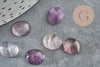 Cabochon ovale fluorite violette naturelle 10x8mm, x1 (G8677)