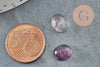 Cabochon ovale fluorite violette naturelle 10x8mm, x1 (G8677)