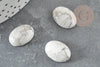 Cabochon ovale howlite blanche naturelle 18 x13mm, x1 (G2021)