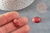 Cabochon ovale jade marbré rouge 18x13mm, x1 (G2923)