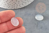 Cabochon ovale jade naturel blanc 16mm, x1 (G1294)