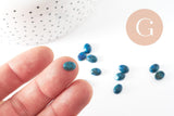 Cabochon ovale jade naturel bleu marbré 8x6mm, x1 (G10120)