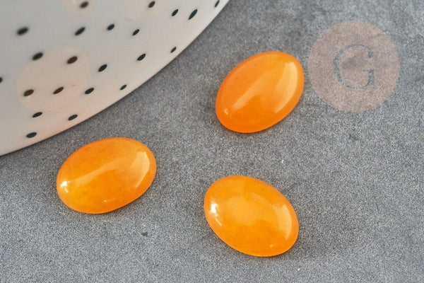 Cabochon ovale jade naturel jaune 14x10mm, x1 (G2607)