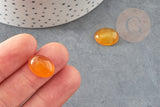 Cabochon ovale jade naturel jaune 16 x12mm, x1 (G2035)