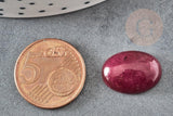 Cabochon ovale jade naturel rouge bordeau 18 x13mm, x1 (G0608)