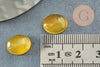 Cabochon ovale jade naturel teinté jaune 10x8mm, x1 (G9513)