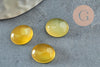 Cabochon ovale jade naturel teinté jaune 12x10mm, x1 (G9514)