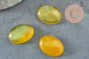 Cabochon ovale jade naturel teinté jaune 18x13mm, x1 (G9515)