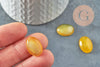 Cabochon ovale jade naturel teinté jaune 18x13mm, x1 (G9515)