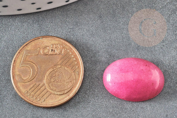 Cabochon ovale jade naturel teinté rose 18 x13mm, x1 (G2079)