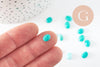 Cabochon ovale jade naturel turquoise 8x6mm, création bijoux pierre naturelle, x1 (G10528)