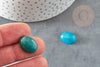 Cabochon ovale jade naturel turquoise foncé 18 x13mm, x1 (G2025)
