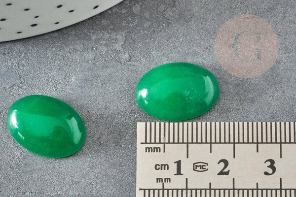 Cabochon ovale jade naturel vert citron 18 x13mm x1 (G0092)