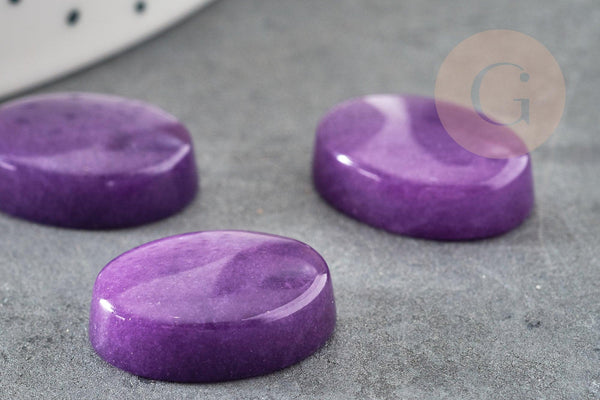 Cabochon ovale jade naturel viole 18x13mm, x1 (G2262)