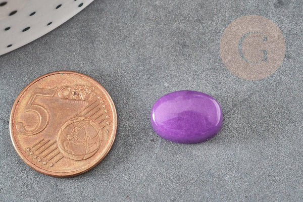 Cabochon ovale jade naturel violet 14x10mm, x1 (G2233)