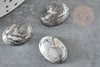 Cabochon ovale jaspe zebra naturel 13x18mm, x1 (G5050)