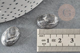 Cabochon ovale jaspe zebra naturel 13x18mm, x1 (G5050)