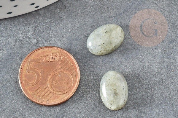 Cabochon ovale labradorite naturelle 10x14mm, x1 (G2432)