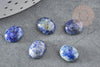 Cabochon ovale lapis lazulis naturel bleu 10x8mm, x1 (G3548)
