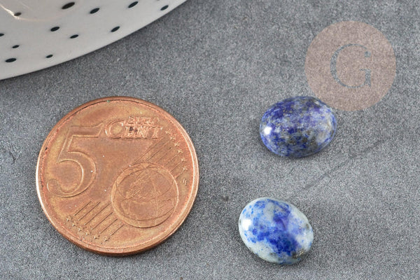 Cabochon ovale lapis lazulis naturel bleu 10x8mm, x1 (G3548)