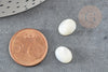 Cabochon ovale nacre blanche naturelle 10x8mm, x1 (G0372)