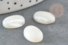 Cabochon ovale nacre blanche naturelle 14x10mm, x1 (G0589)