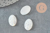 Cabochon ovale nacre blanche naturelle gravé Vierge Marie 14x10mm, x1 (G9625)