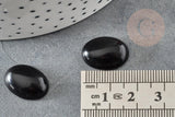 Cabochon ovale obsidienne noire naturelle ovale 18x13mm, x1 (G2066)