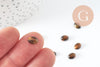 Cabochon ovale oeil de tigre nature 8x6mm, création bijoux pierre naturelle, x1 (G10180)