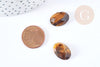 Cabochon ovale oeil de tigre naturel facetté 18x13mm, x1 (G8658)