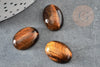 Cabochon ovale œil de tigre naturel marron 13x18mm, x1 (G2069)