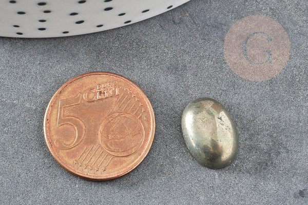Cabochon ovale pyrite grise naturelle 14 x10mm, x1 (G2224)