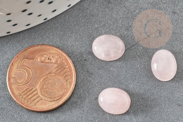 Cabochon ovale quartz rose naturel 10x8mm, x1 (G1712)