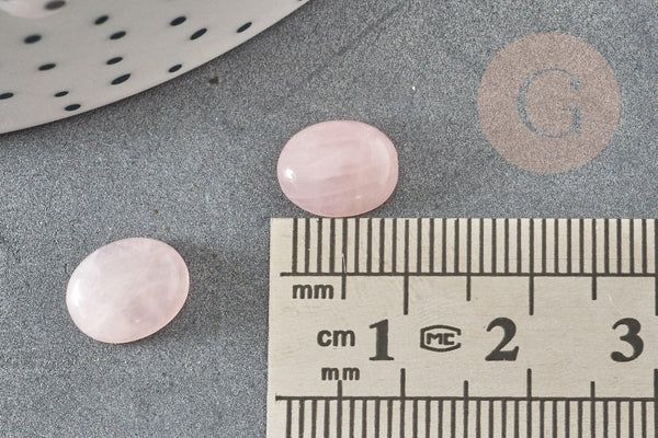 Cabochon ovale quartz rose naturel 10x8mm, x1 (G1712)