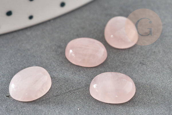 Cabochon ovale quartz rose naturel 10x8mm, x1 (G1712)