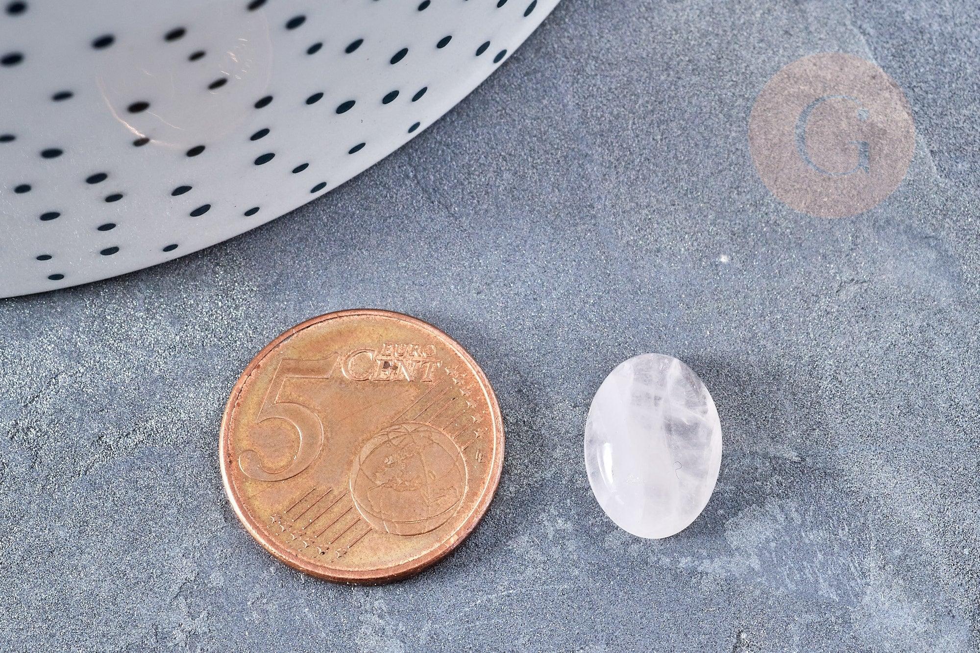 Cabochon ovale quartz rose naturel 14 x10mm, x1 (G8690)