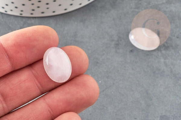 Cabochon ovale quartz rose naturel 18x13mm, x1 (G1663)