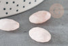 Cabochon ovale quartz rose naturel facetté 18x13mm, x1 (G4778)