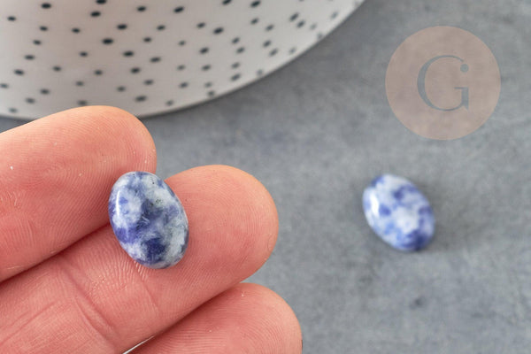 Cabochon ovale sodalite bleue naturelle 14x10mm, x1 (G2595)