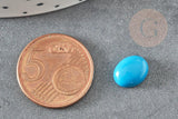 Cabochon ovale turquoise de synthèse 10x8mm, x1 (G1711)