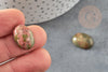 Cabochon ovale unakite naturelle 18x13mm, x1 (G2482)