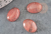 Cabochon ovale verre watermelon stone rose 13x18mm, x1 (G2396)