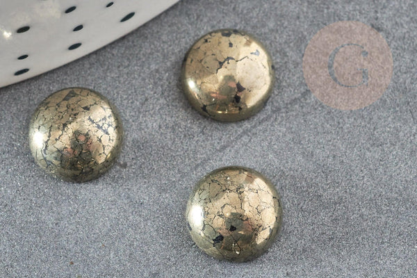 Cabochon pyrite grise naturelle 10mm, x1 (G0217)