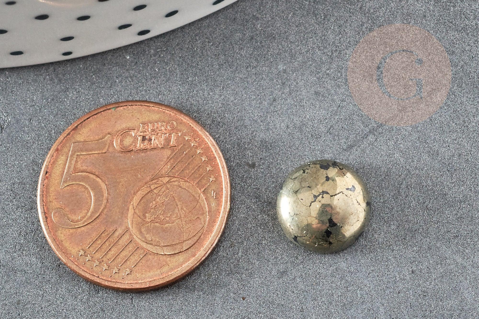 Cabochon pyrite grise naturelle 10mm, x1 (G0217)