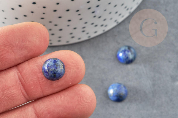 Cabochon rond Lapis Lazulis naturel 10mm, x1 (G1700)