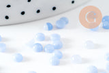 Cabochon rond agate dentelle bleu clair de synthèse 4mm, x1 (G9964)