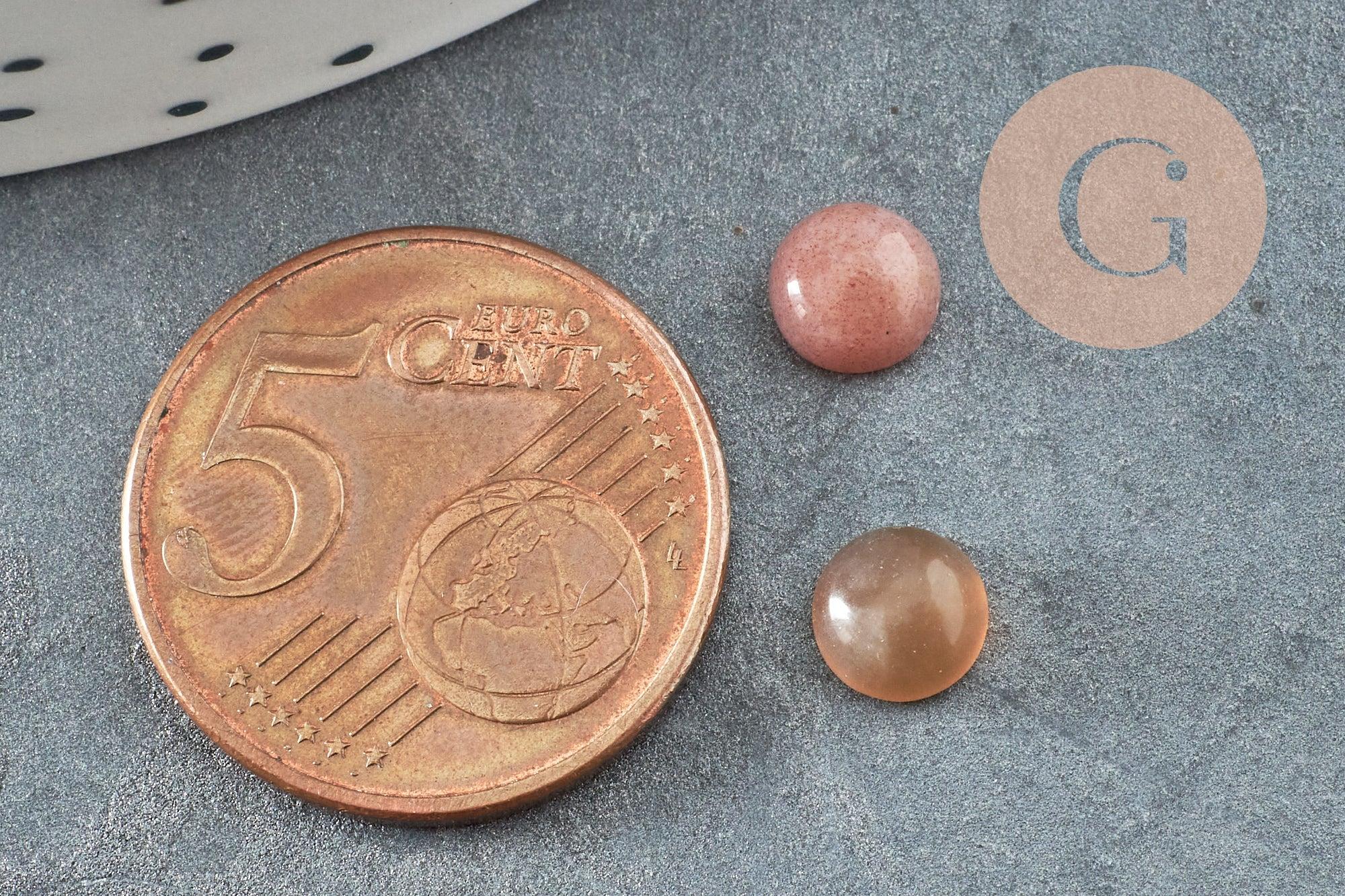 Cabochon rond agate indienne naturelle 6mm, x1 (G1979)