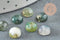 Cabochon rond agate mousse verte 8mm, x1 (G2422)